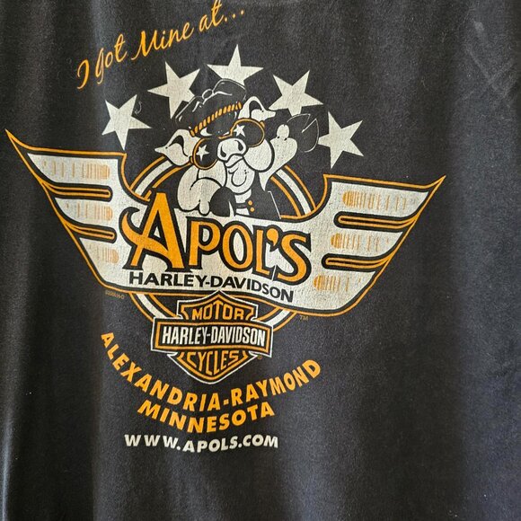 Harley Davidson Tee Shirt Men's 3XL - Short Sleeves - Black With Logo - APOL'S - Picture 5 of 6